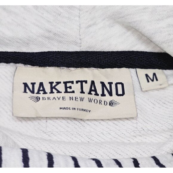 NAKETANO Darth X Striped Funnel Neck Pullover Hoodie Sweatshirt Size Medium 2210 - Picture 8 of 13